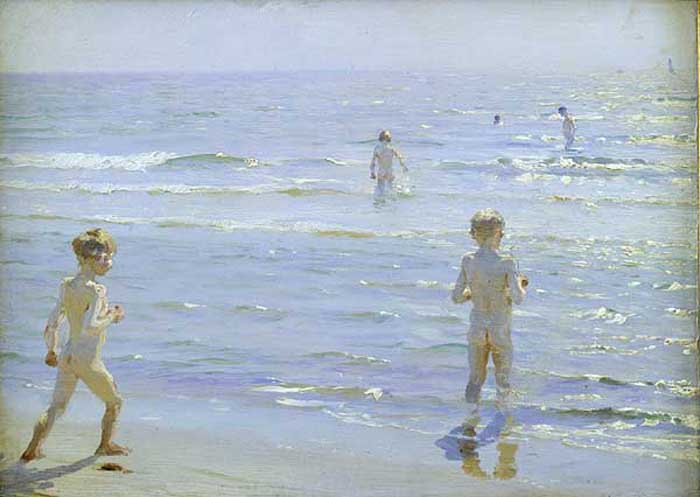 Boys Bathing, 1892 - Peder Severin Kroyer Painting On Canvas